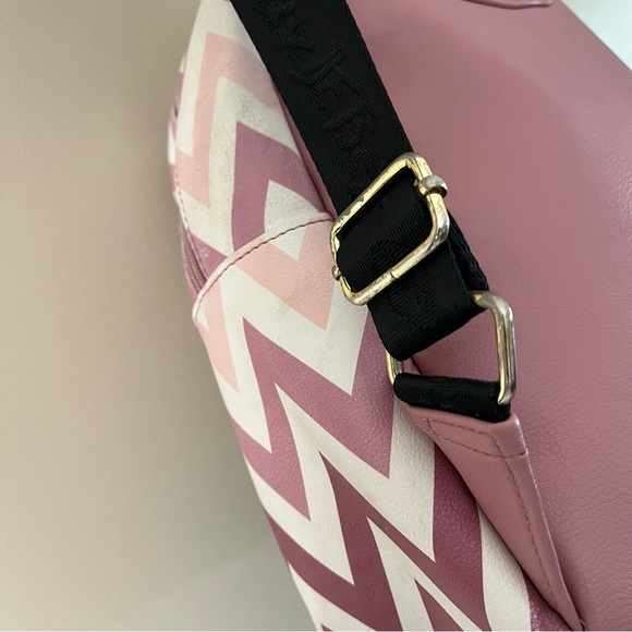 Betsey Johnson Pink Chevron Backpack - Picture 12 of 16